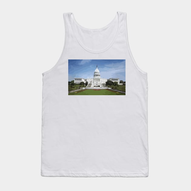 Capitol Building Painting Tank Top by gktb